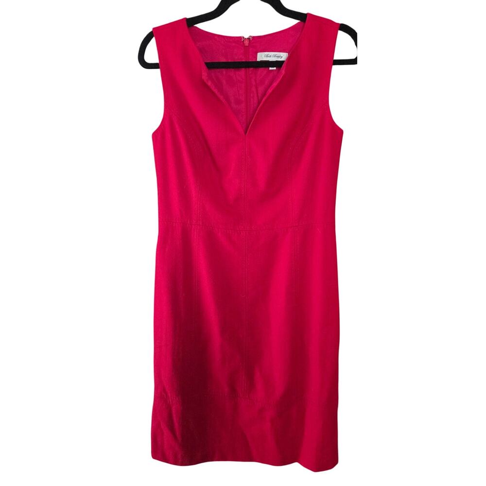 Beth Bowley Red Sleeveless Cocktail Shift Dress Size 6 Western Colorful Luxury